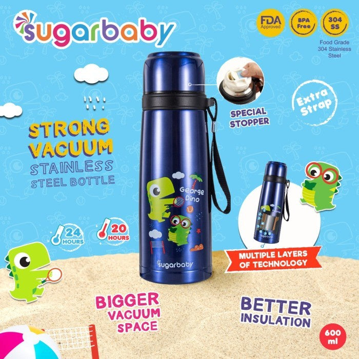 Sugar Baby STRONG Vacuum Stainless Steel Bottle (600 ml) - Dino