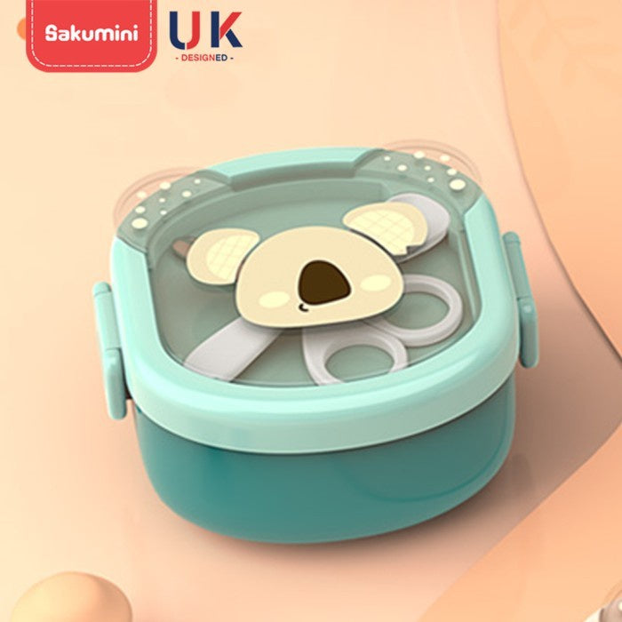 SAKUMINI PORTABLE FOOD GRINDER BOWL LUNCH BOX SET KOTAK MAKAN ANAK