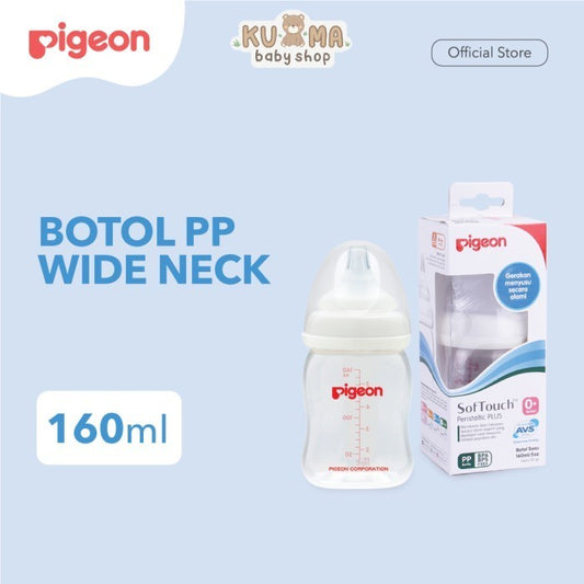 Pigeon Botol PP Wide Neck 160 Ml W/ P-Plus Nipple Dot Bayi 1pcs