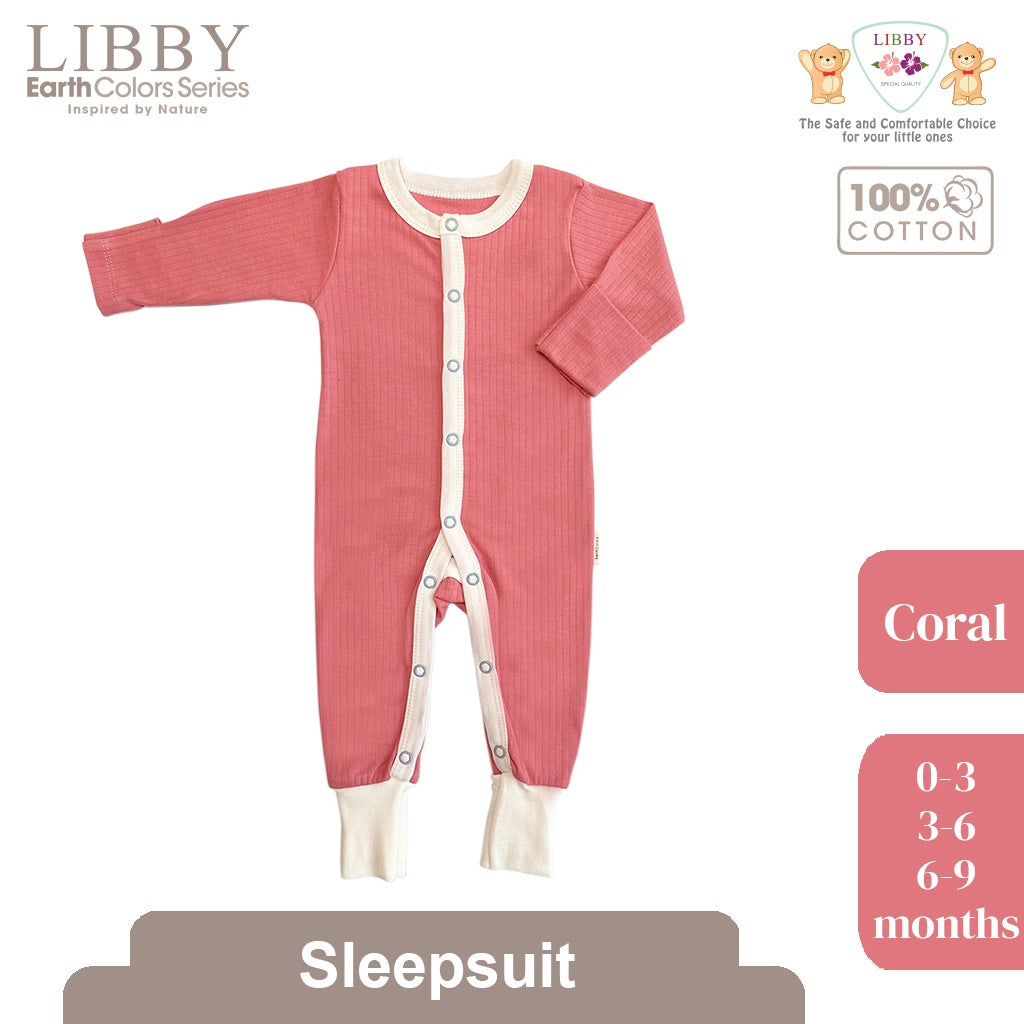 LIBBY Baju Tidur Bayi Sleepsuit Bodysuit Romper Polos Drop Needle 0-9 Bulan (1 Pcs / Pack)
