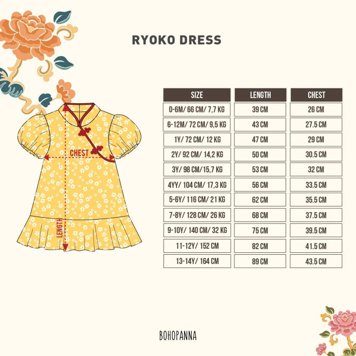 BOHOPANNA - RYOKO DRESS - Baju Imlek Anak Perempuan CNY Chinese New Year