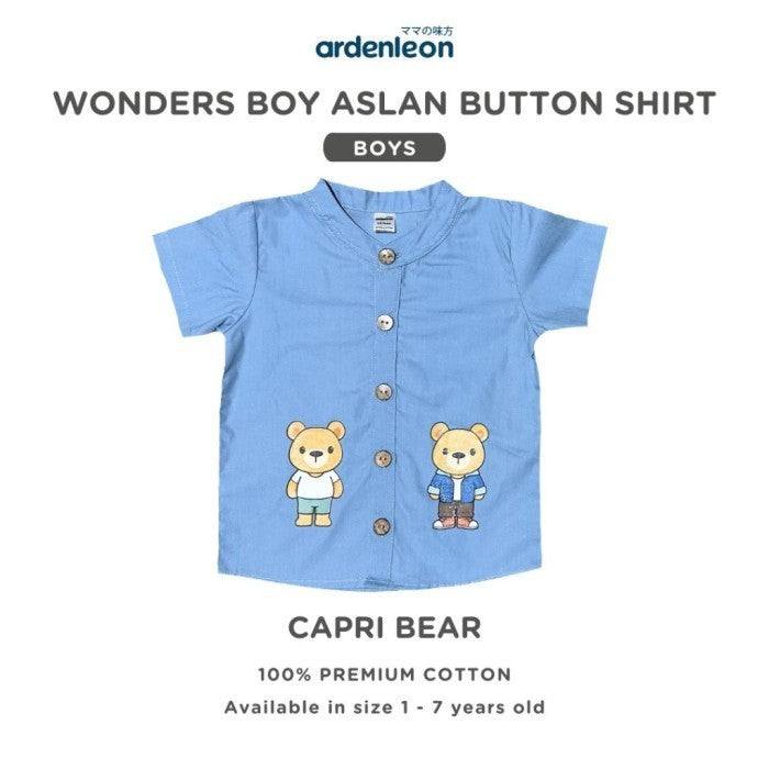 Ardenleon Atasan Anak Wonders Aslan Boy Button Shirt Kemeja Kancing