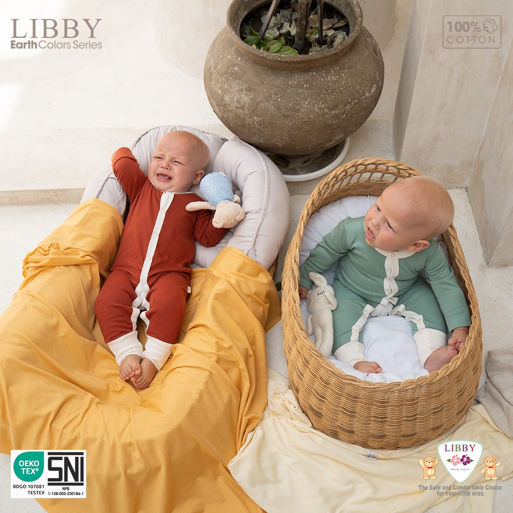LIBBY Baju Tidur Bayi Sleepsuit Bodysuit Romper Polos Drop Needle 0-9 Bulan (1 Pcs / Pack)