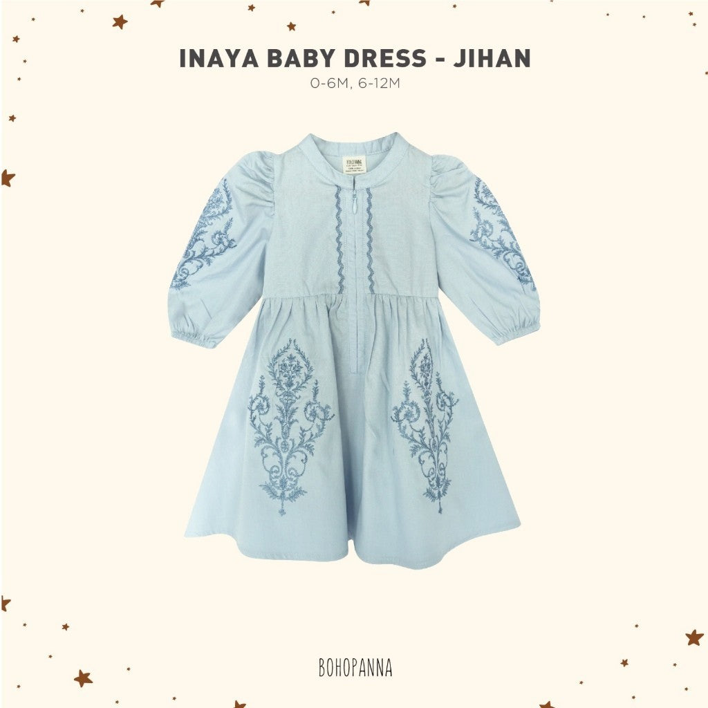 BOHOPANNA - RAYA COLLECTION 2025 - INAYA BABY DRESS - Dress Bayi Perempuan - Baju Muslim - Baju Raya - Gamis