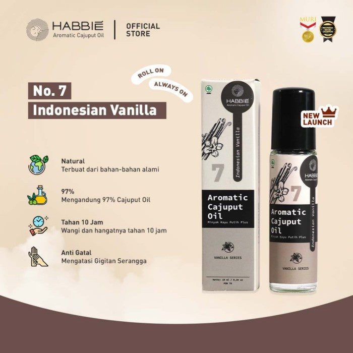 Habbie Aromatic Roll On Minyak Kayu Putih 10ml Saffron Vanilla