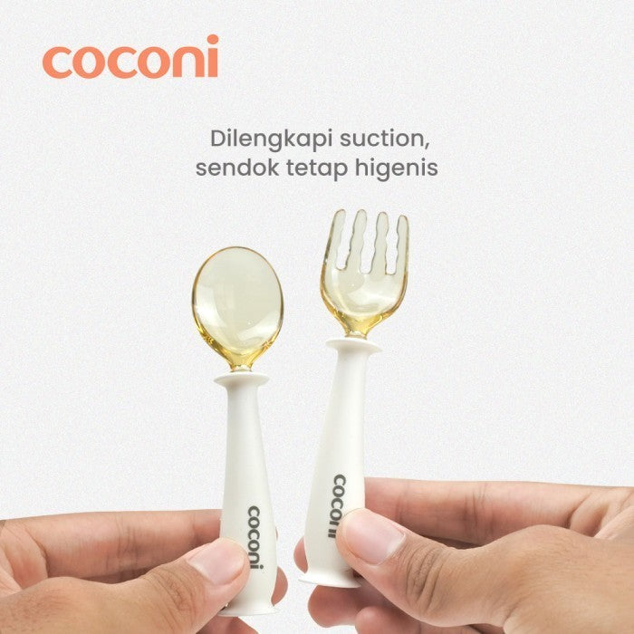 COCONI Lil Chew Baby Cutlery PPSU 2pcs | Sendok Garpu Anak PPSU