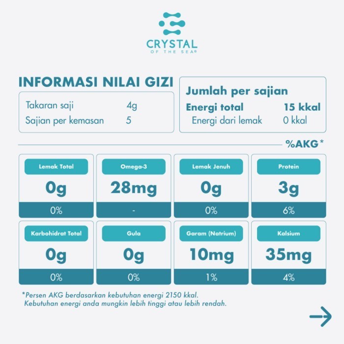 Crystal of the Sea Gabus Food Powder 20g / 80g / Bubuk Ikan Gabus