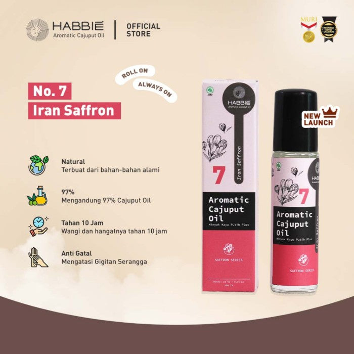 Habbie Aromatic Roll On Minyak Kayu Putih 10ml Saffron Vanilla