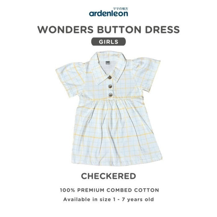 Ardenleon Rok Anak Wonders Button Dress Baju Anak Perempuan