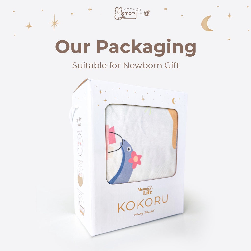 Memorylife Essentials - Kokoru Minky Blanket | Selimut Bayi Premium Minky Dotted Blanket