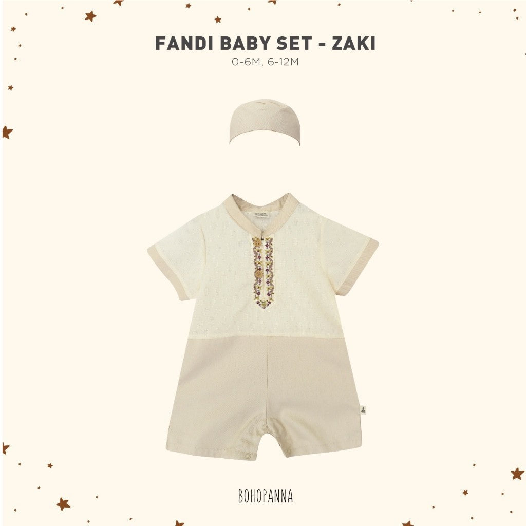 BOHOPANNA - RAYA COLLECTION 2025 - FANDI BABY SET - Setelan Baju Bayi - Baju Muslim - Baju Raya