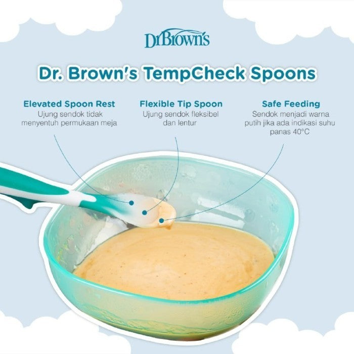 Dr Brown Temp Check Spoons Isi 4 / Sendok Makan Bayi