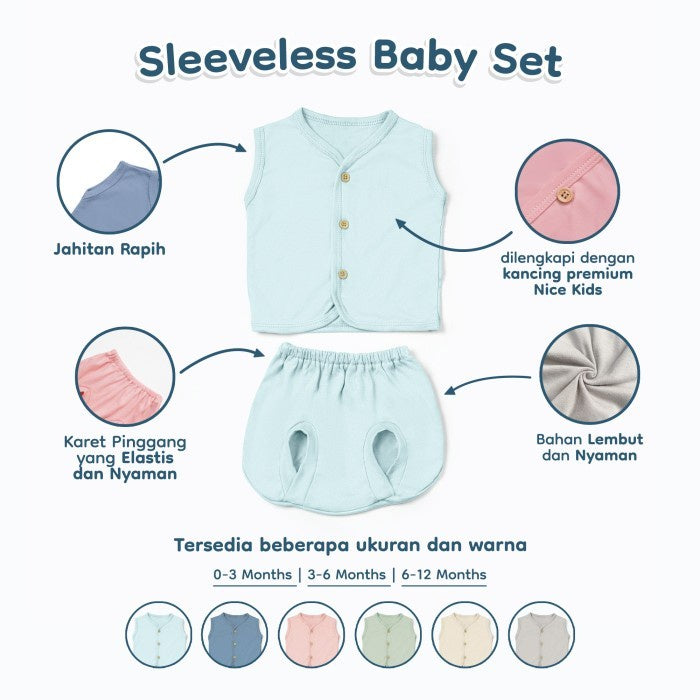 SLEEVELESS SET BABY - nice kids (piyama bayi) Tanpa Lengan