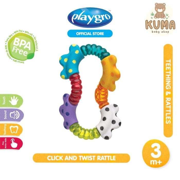 PLAYGRO BABY CLICK And TWIST RATTLE Mainan Gigitan Bayi