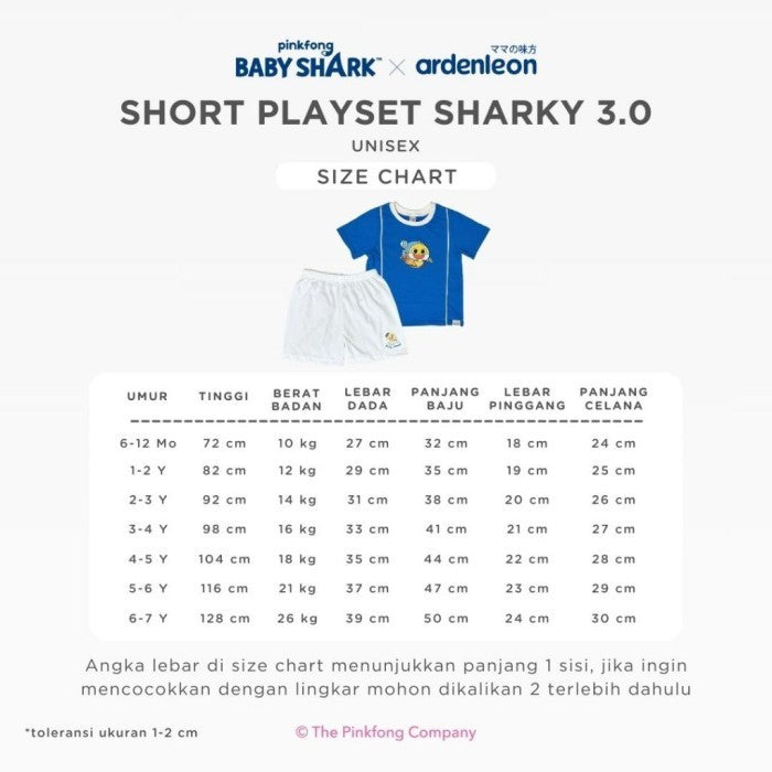 ARDENLEON Setelan Anak Baby Shark Short Playset 3.0 Sharky Sea-fari