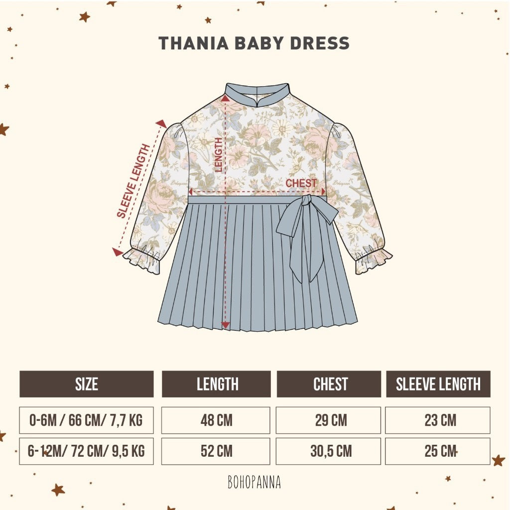 BOHOPANNA - RAYA COLLECTION 2025 - THANIA BABY DRESS - Dress Bayi Perempuan - Baju Muslim - Baju Raya - Gamis