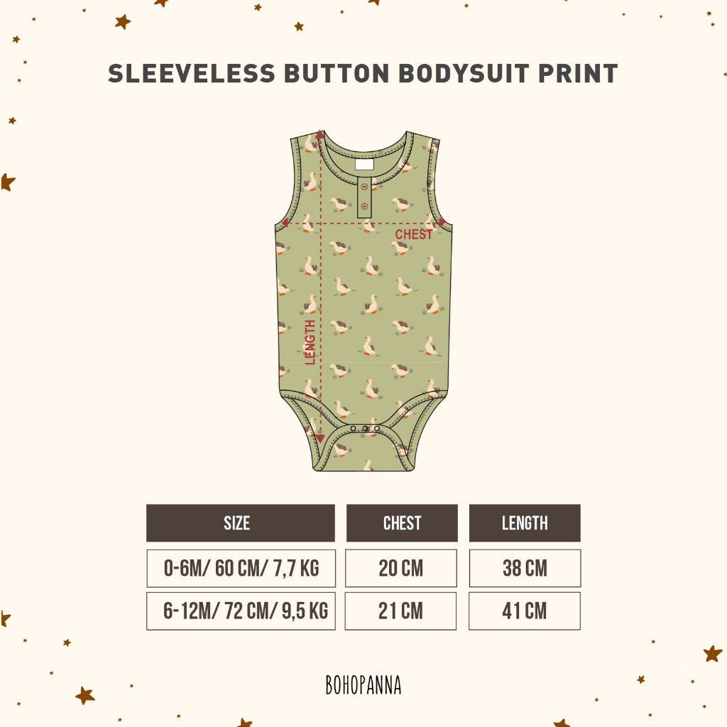 BOHOPANNA - SLEEVELESS BUTTON BODYSUIT PRINT - Jumper Bayi