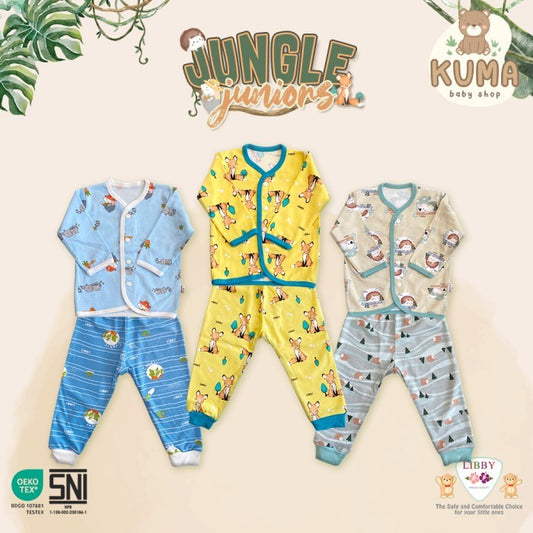 LIBBY Setelan Baju Panjang Anak Kecil Motif Jungle Juniors  (1 stel)