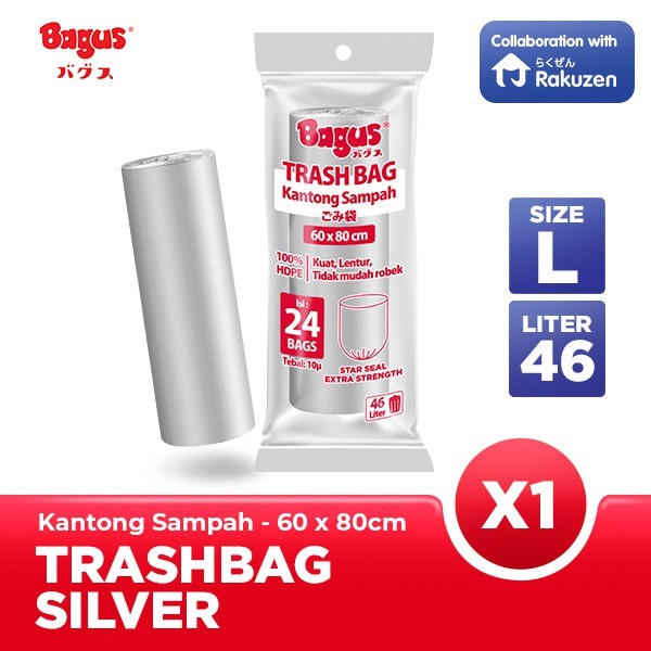 Kantong Sampah Bagus Trash Bag Roll 60 x 80 cm 24's - 46 L