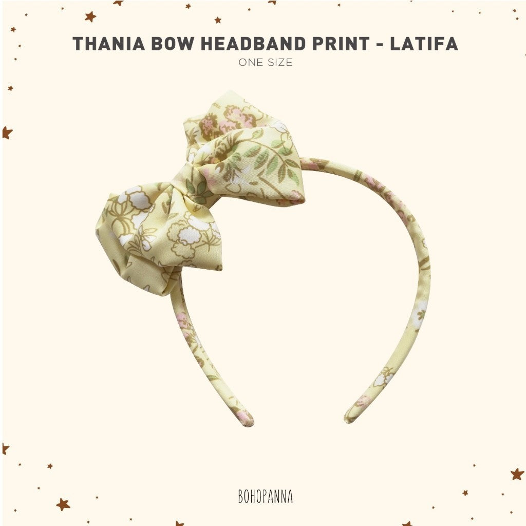 BOHOPANNA - RAYA COLLECTION 2025 - THANIA BOW HEADBAND PRINT - Bando Bayi