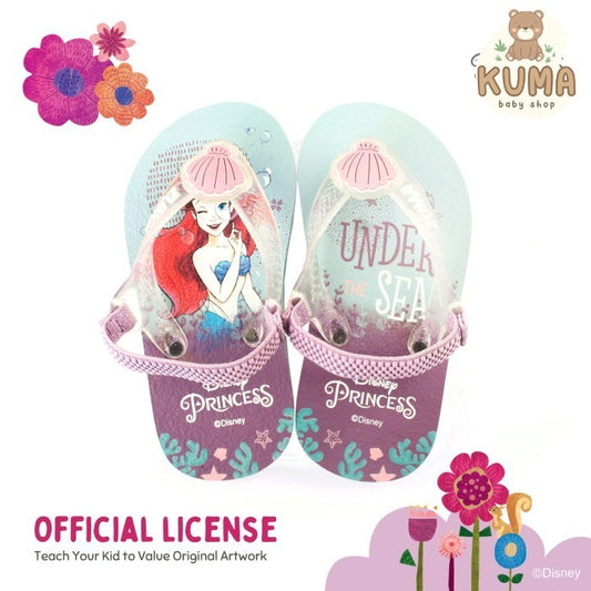 Zuma Baby x Disney Princess Ariel Green, Sandal Jepit Bayi Karet