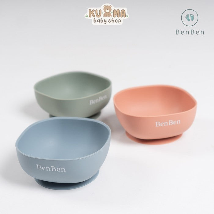 BenBen Minimalist Silicone Suction Bowl  Mangkok Mpasi Anak