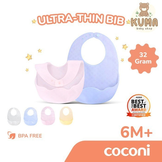 COCONI Ultra-Thin Silicone Bib | Celemek Silikon Bayi Super Ringan