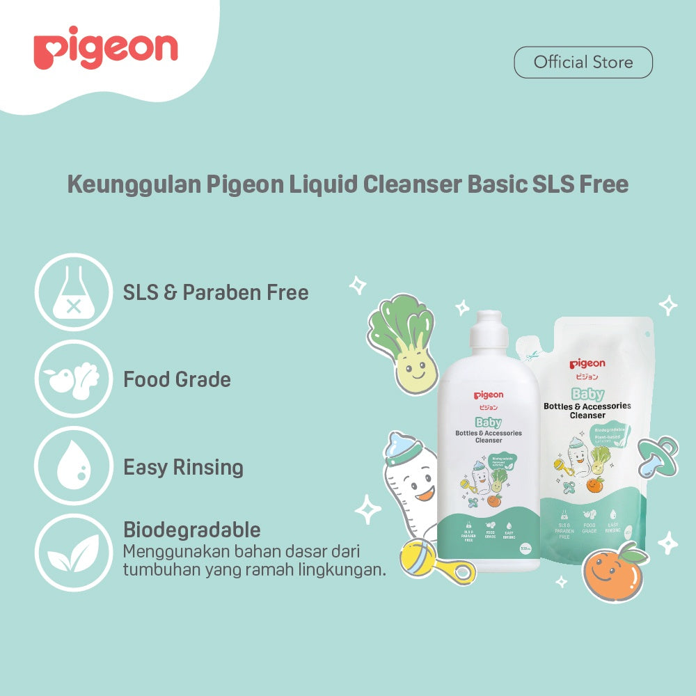 PIGEON Liquid Cleanser Basic SLS Free 500ml Bottle