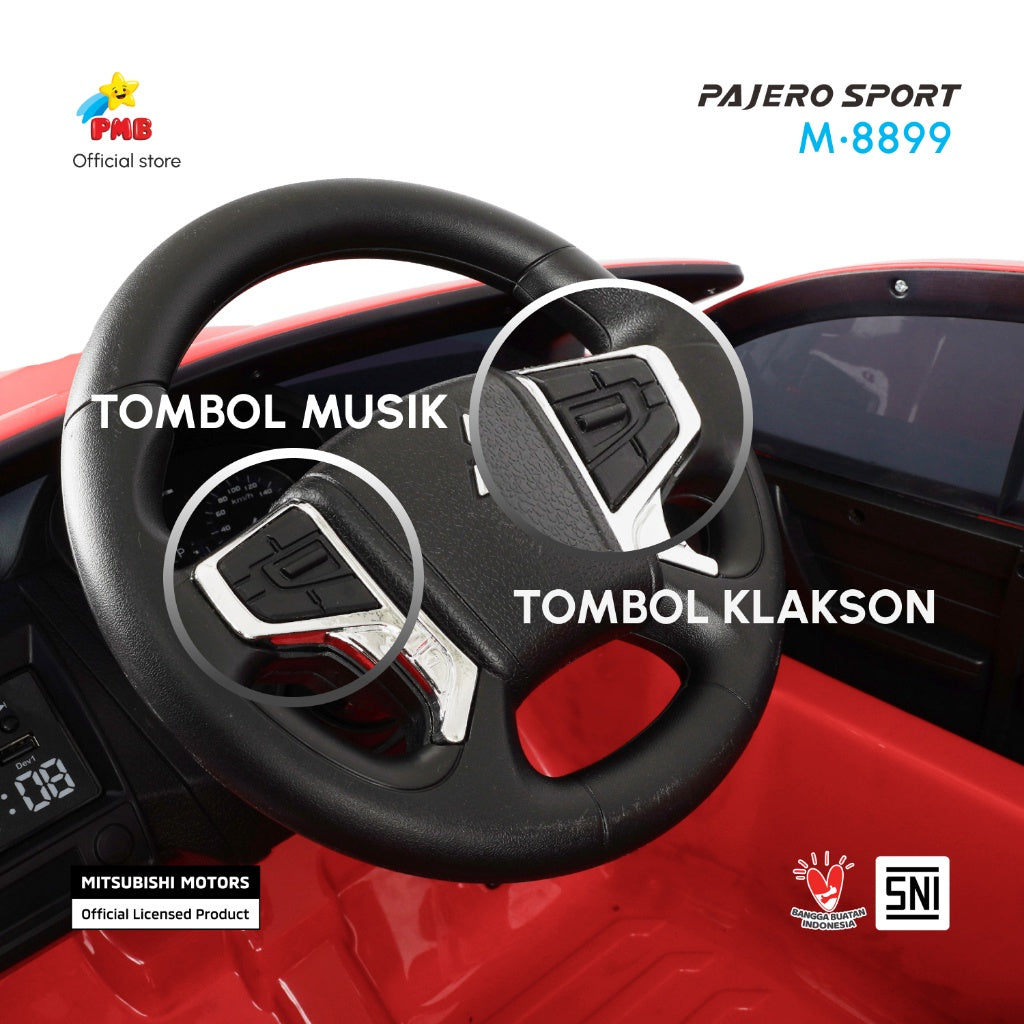 MAINAN ANAK MOBIL AKI MITSUBISHI PAJERO SPORT M8899  - PMB TOYS