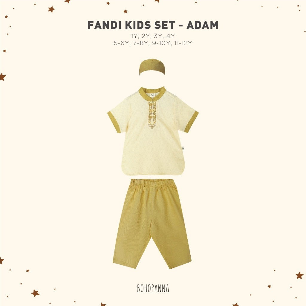 BOHOPANNA - RAYA COLLECTION 2025 - FANDI KIDS SET - Setelan Baju Bayi - Baju Muslim - Baju Raya