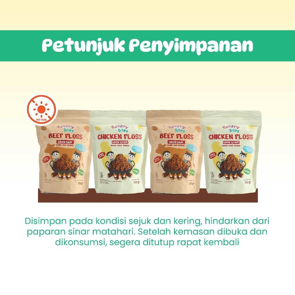 [NIKITA WILLY EXCLUSIVE] Yummy Bites Abon Mpasi & Anak 100 GR [Abon Ayam, Abon Sapi] - BB Booster - NO MSG