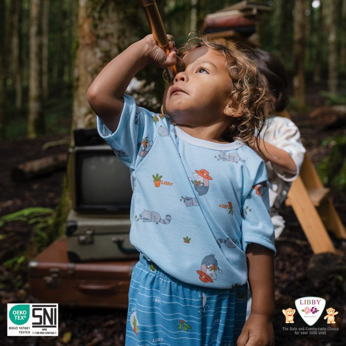 LIBBY Setelan Baju Pendek Celana Panjang newborn Jungle Juniors