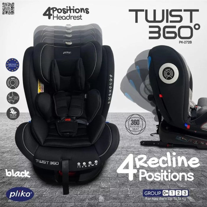 Carseat Pliko PK-727B Twist Rotate 360 Isofix NEW