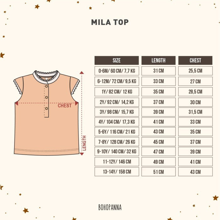 BOHOPANNA - MILA TOP - ATASAN ANAK PEREMPUAN