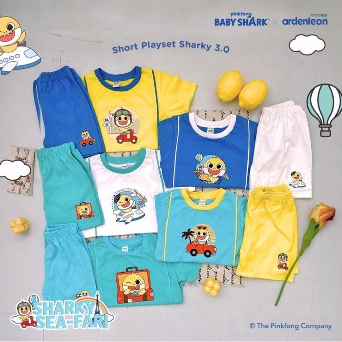 ARDENLEON Setelan Anak Baby Shark Short Playset 3.0 Sharky Sea-fari