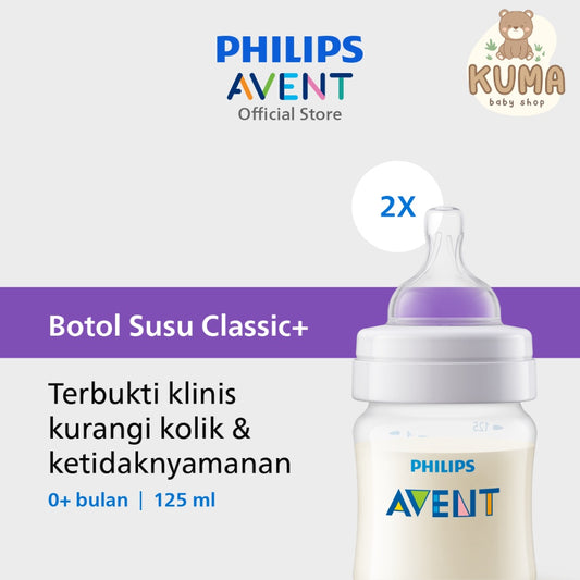 Philips Avent Classic Plus Bottle 125ml Twin 2Pcs 0M+ SCF560/27 Botol Susu