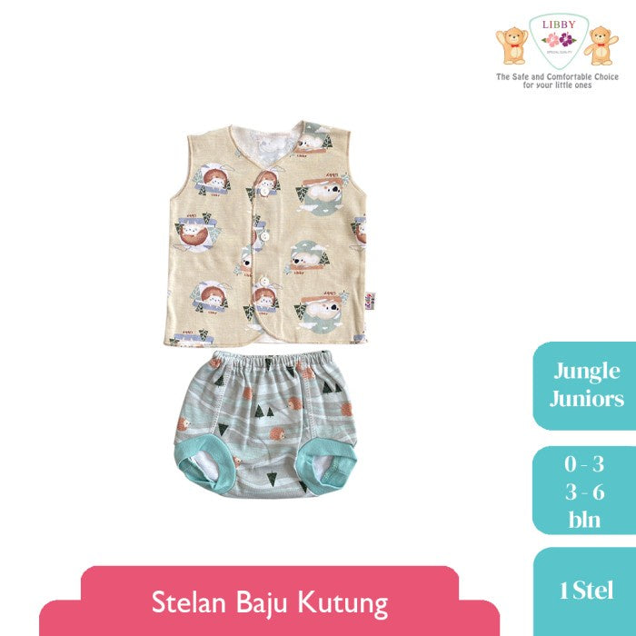 LIBBY Setelan Baju Kutung Newborn Motif Jungle Juniors (1stel)
