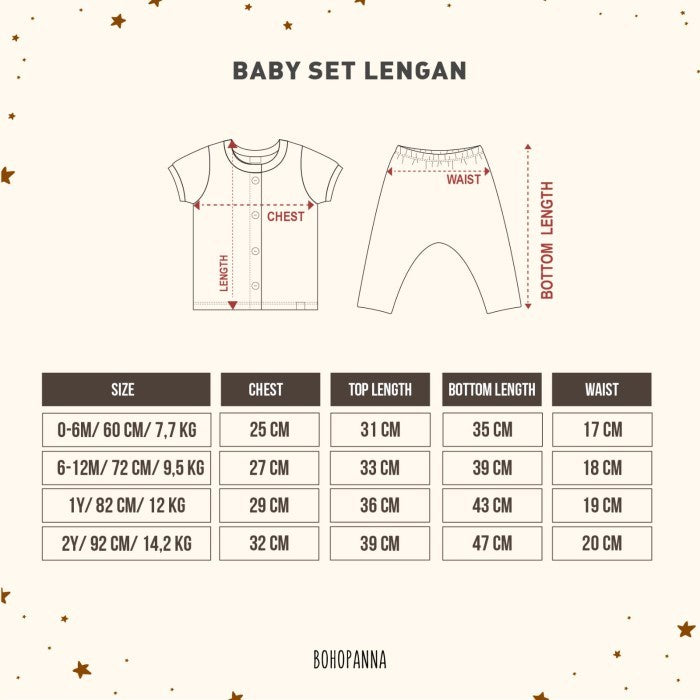 BOHOPANNA - BABY SET LENGAN - SETELAN BAYI 2 2307