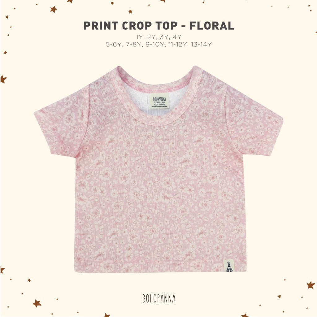BOHOPANNA - PRINT CROP TOP - CROP TOP ANAK - ATASAN ANAK PEREMPUAN - KAOS ANAK PEREMPUAN 2425