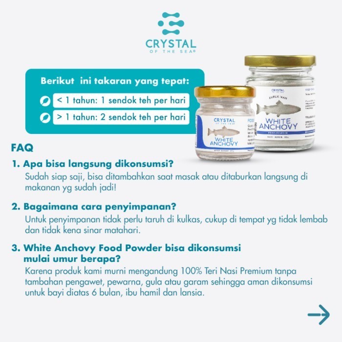 Crystal of the Sea White Anchovy Food Powder /  Ikan Teri Nasi 20 80 g