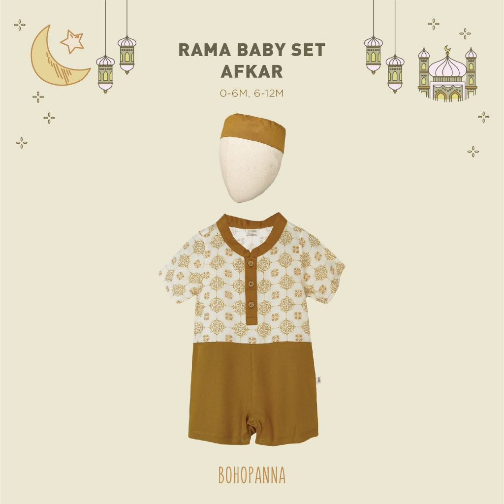 BOHOPANNA - RAYA COLLECTION - RAMA BABY SET - Baju Muslim Anak - Baju Muslim Anak Laki-Laki - Setelan Bayi