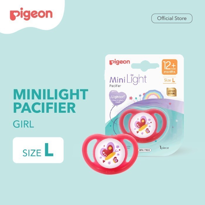 PIGEON PACIFIER MINI LIGHT SIZE S M L BOY GIRL UNISEX / EMPENG BAYI / DOT BAYI + TUTUP MINILIGHT - BPA FREE - SNI