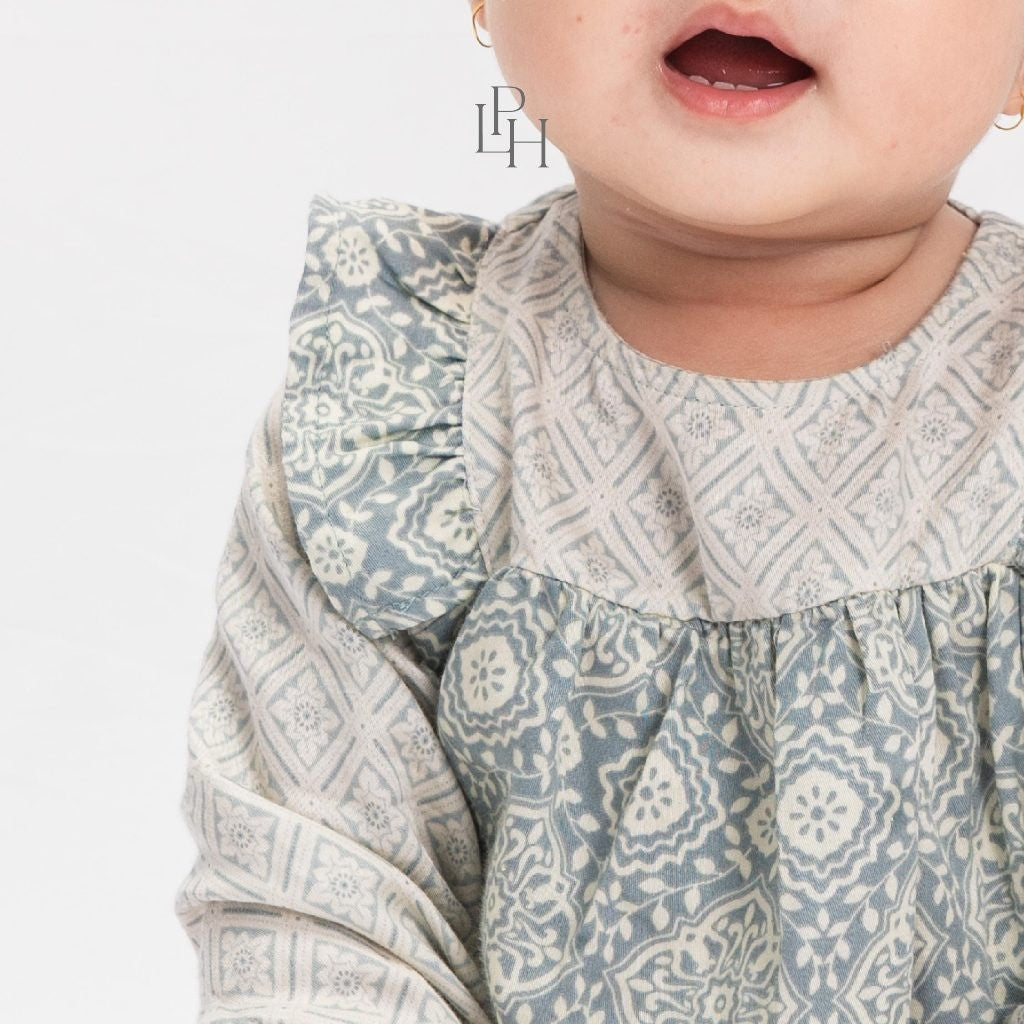 Little Palmerhaus 0-12 Bulan Mahari Baby Gamis / Gamis Bayi Baju Raya / Dress Lebaran Bayi Perempuan Family Series CBKS