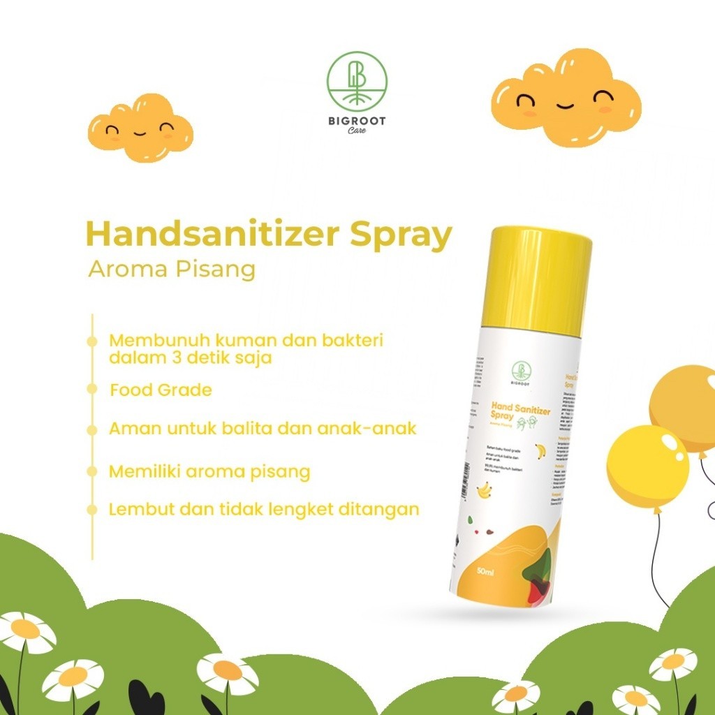 Bigroot Care Hand Sanitizer Spray Sang Pisang 50ml Foodgrade dan Halal