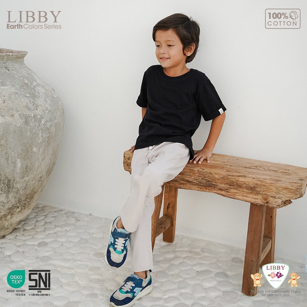 LIBBY Celana Panjang Anak Cowo Chinnos Celana Panjang Katun Polos Anak, Bayi & Anak Laki-laki Celana Chinos Panjang Boy Usia 9 Bulan - 4 Tahun Earth (1PCS)