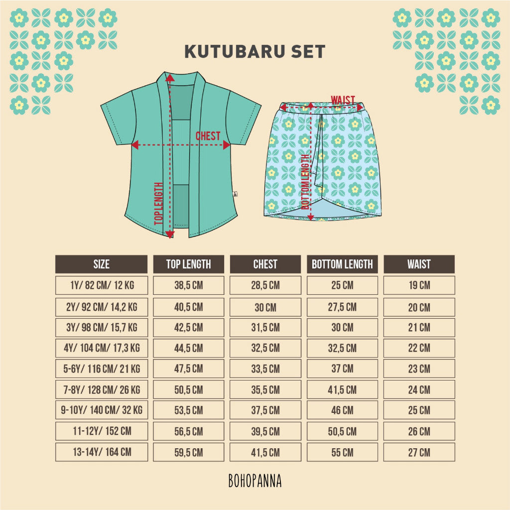 BOHOPANNA - KUTUBARU SET - KUTU BARU - BATIK - Setelan Batik Anak Perempuan