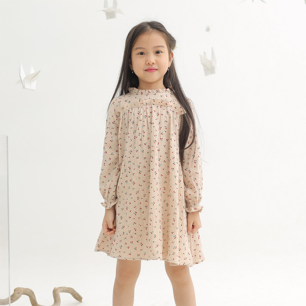 Harlow Kids - Layla Dress/ Dress Anak Perempuan/ Dress Lengan panjang/ Dress Anak Korea