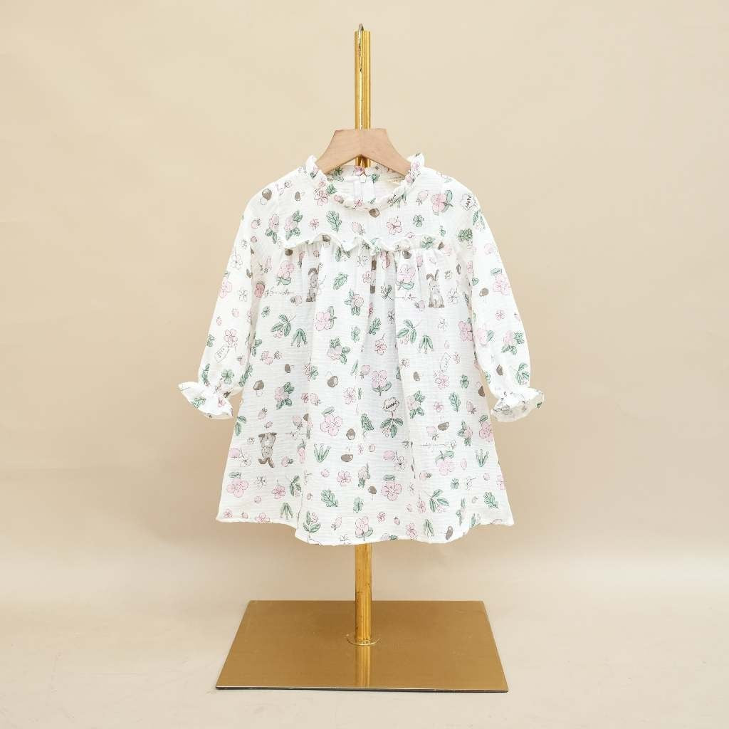 Harlow Kids - Layla Dress/ Dress Anak Perempuan/ Dress Lengan panjang/ Dress Anak Korea