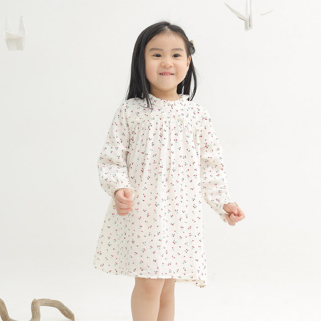 Harlow Kids - Layla Dress/ Dress Anak Perempuan/ Dress Lengan panjang/ Dress Anak Korea