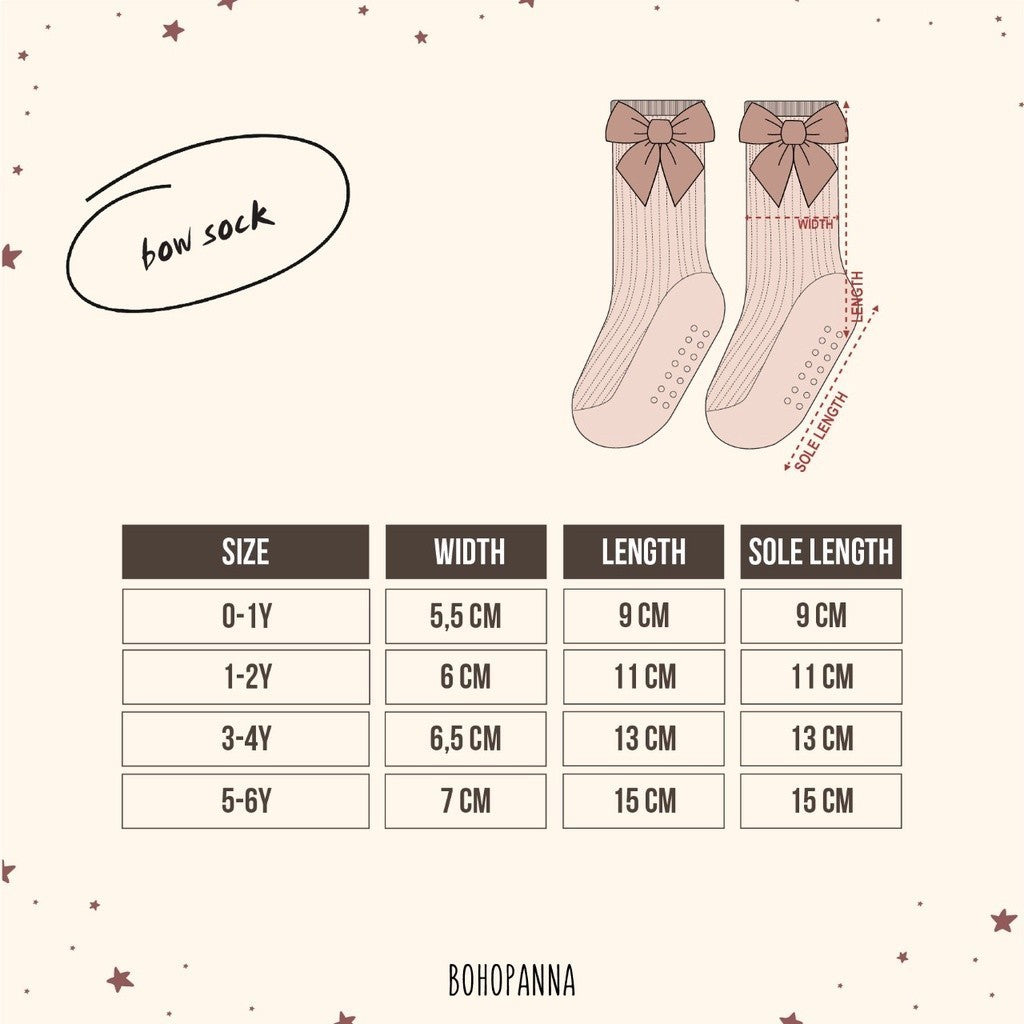 BOHOPANNA - BOW SOCK - Kaos Kaki Bayi Anak Perempuan